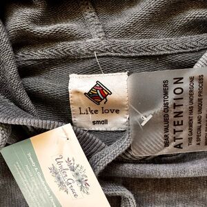 Gray Like Love Hoodie Size Small